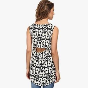 KAVU Tribal Print Scoop Neck Veronica Tank Top Open Back Size Small